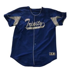 Vintage Trinity Church Blue Baseball Jersey Size‎ Large
